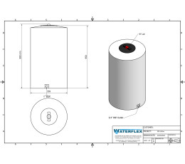 Zbiornik 205 litrów stojący okrągły 55,5x55,5x95,4 waterflex