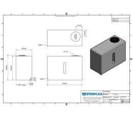 Zbiornik 210 litrów 92x42x63 stojący z przepierzeniem waterflex