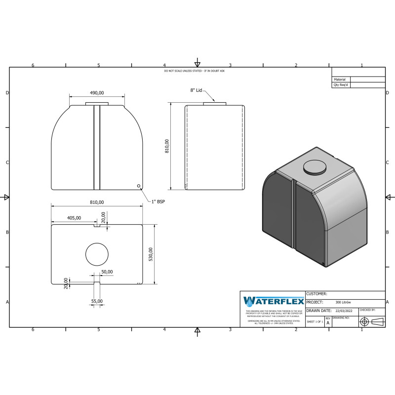 300 liters D 55x81x81 white