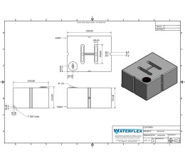 Zbiornik 650 litrów płaski z przepierzeniem 125x101x58 waterflex