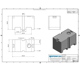 zbiornik 150 litrów 81x44x49 z uchwytami perforowane dno waterflex