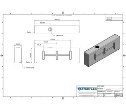 zbiornik 200 litrów 165x26x56 stojący z przepierzeniami waterflex