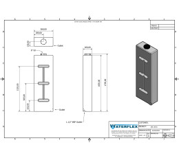 Tank 200 liters 26x56x165 tower with partitions