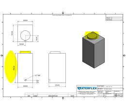 Zbiornik 16 litrów 23x20x40 wieża waterflex
