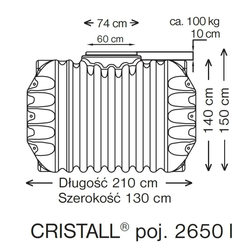 zbiornik cristall waterflex 2600 litrów