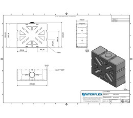 Zbiornik 1000 litrów stojący z przepierzeniem X 159x59x124 waterflex