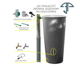 Zbiornik Tower 720 litrów waterflex grys granitowy