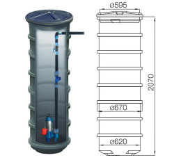 Przepompownia 600 litrów set z pompą Hippo 50SAK waterflex