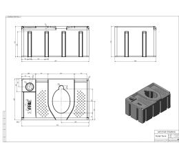 Zbiornik 200 litrów pod toalete rysunek techniczny wateflex
