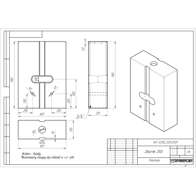 copy of 250 liters 82x32x110 tower with partitions
